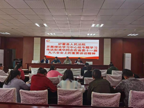 炉霍县人民法院学习传达彭清华同志在省委十一届九次全会上的重要讲话精神